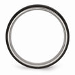Titanium Beveled Edge 6mm Black IP-plated Satin/Polished Band - Birthstone Company
