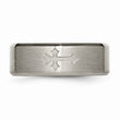 Titanium 8mm Brushed w/Cross Band - Birthstone Company