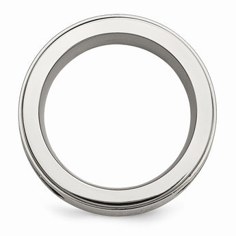 Titanium Black IP-plated Cables w/Diamond 10mm Polished Band