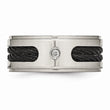 Titanium Black IP-plated Cables w/Diamond 10mm Polished Band