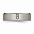 Titanium Satin & Polished with Diamonds 7mm Band