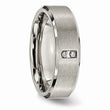 Titanium Satin & Polished with Diamonds 7mm Band