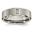 Titanium Satin & Polished with Diamonds 7mm Band