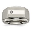 Titanium Satin & Polished Diamond Band