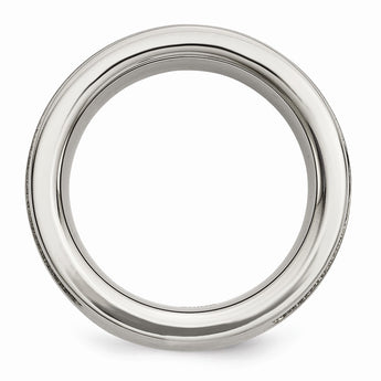 Titanium Black IP-plated Cable and Diamonds 10mm Brushed Band