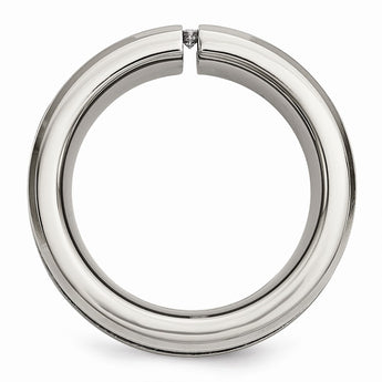 Titanium Black IP-plated Cable and Diamonds Polished/Brushed Band