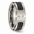 Titanium Black IP-plated Cable and Diamonds Polished/Brushed Band