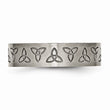 Titanium Flat Engraved Trinity Symbol Brushed 6mm Band