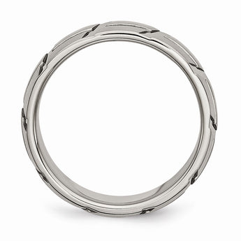 Titanium 8mm Brushed and Polished Band
