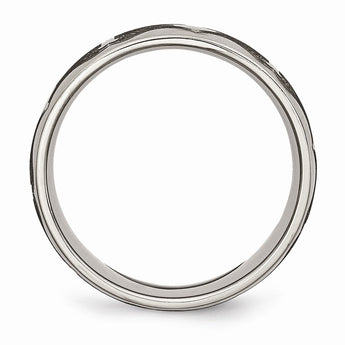 Titanium 8mm Laser Design Brushed Band