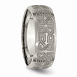 Titanium 8mm Laser Design Brushed Band