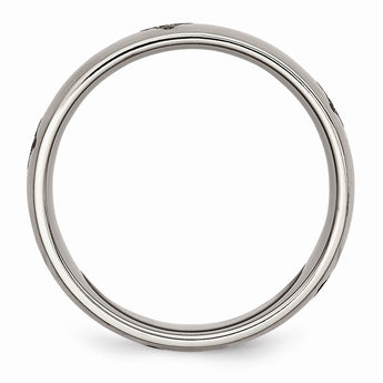 Titanium 8mm Laser Design Brushed Band