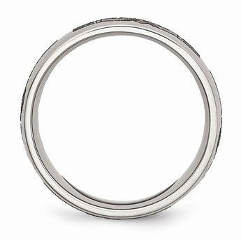 Titanium 8mm Laser Design Brushed Band