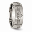 Titanium 8mm Laser Design Brushed Band