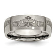 Titanium 8mm Laser Design Brushed Band