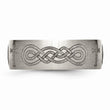 Titanium 8mm Laser Design Brushed Band