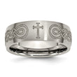Titanium 8mm Laser Design Brushed Band