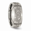 Titanium 8mm Laser Design Brushed Band