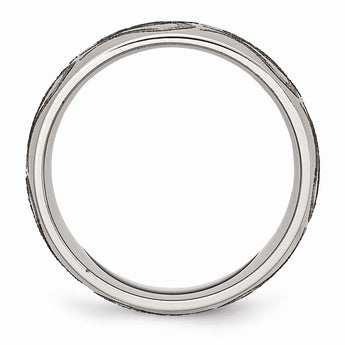 Titanium 8mm Laser Design Brushed Band