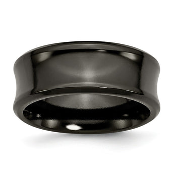 Titanium Black Ti Polished Concave 9mm Band