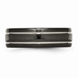 Titanium Black Ti Two-tone Grooved 7mm Polished Band