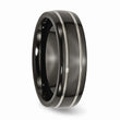 Titanium Black Ti Two-tone Grooved 7mm Polished Band