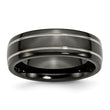Titanium Black Ti Two-tone Grooved 7mm Polished Band