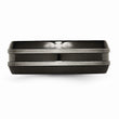 Titanium Black Ti Brushed and Polished 8mm Band