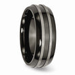 Titanium Black Ti Brushed and Polished 8mm Band