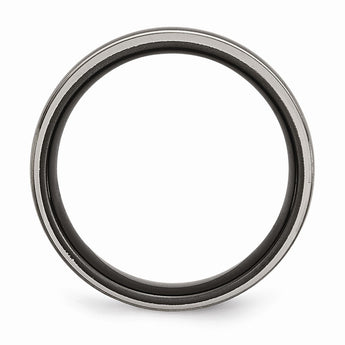 Titanium Black Ti Two Toned Edge 8mm Polished Band