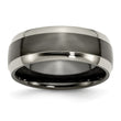 Titanium Black Ti Two Toned Edge 8mm Polished Band