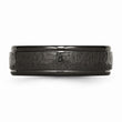 Titanium Black TI Hammered Ridged Edge 7mm Brushed Band