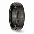 Titanium Black TI Hammered Ridged Edge 7mm Brushed Band