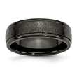 Titanium Black TI Hammered Ridged Edge 7mm Brushed Band