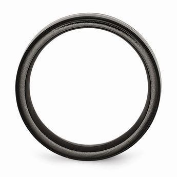 Titanium Black Ti with Sterling Silver Inlay 10mm Polished Band