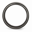 Titanium Black Ti with Sterling Silver Inlay 9mm Polished Flat Band