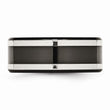 Titanium Black Ti with Sterling Silver Inlay 9mm Polished Flat Band