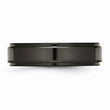 Titanium Black Ti with Diamond 6mm Ridged Edge Polished Band