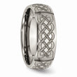 Titanium 8mm Laser Design Polished Band
