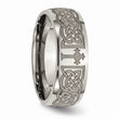 Titanium 8mm Laser Design Polished Band