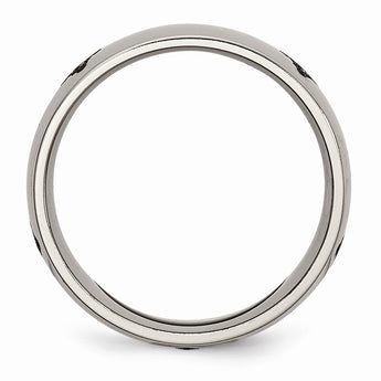 Titanium 8mm Laser Design Polished Band