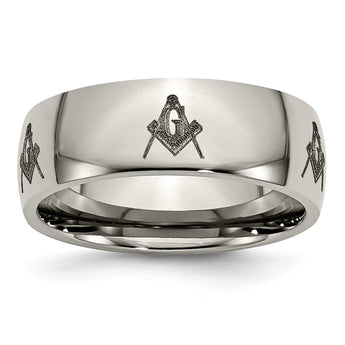 Titanium 8mm Laser Design Polished Band