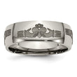 Titanium 8mm Laser Design Polished Band