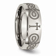 Titanium 8mm Laser Design Polished Band