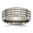 Titanium 8mm Grooved Polished Band
