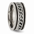 Titanium 10mm Chain Inlay Black IP-plated Brushed & Polished Band