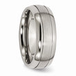 Titanium Grooved 8mm Brushed and Polished Band