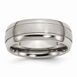 Titanium Grooved 8mm Brushed and Polished Band