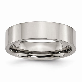 Titanium Flat 6mm Polished Band