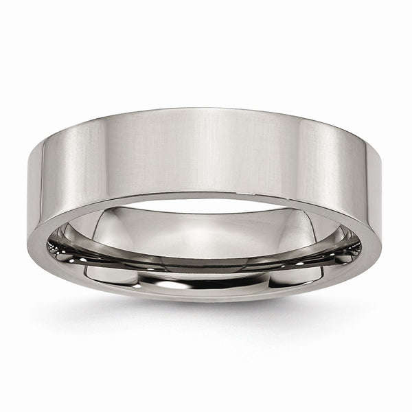 Titanium Flat 6mm Polished Band